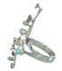 Southwestern Turquoise Silver Coral Ring Size 6-1/4 WX82734